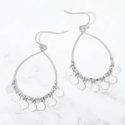 Fashnzfab Boho Metal Coin Charm Beaded Teardrop Earrings In Silver