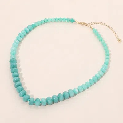 Fashnzfab Boho Natural Stone Beaded Necklace In Green