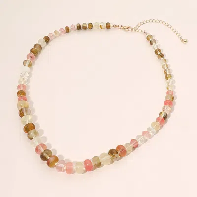 Fashnzfab Boho Natural Stone Beaded Necklace In Multi