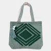 Fashnzfab Boho Patterned Pom Pom Shoulder Bag In Green