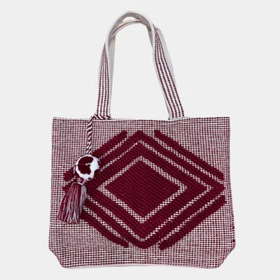 Fashnzfab Boho Patterned Pom Pom Shoulder Bag In White
