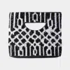 Fashnzfab Boho Patterned Seed Beaded Tote Bag In Black