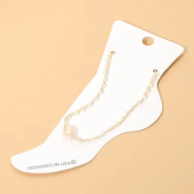 Fashnzfab Boho Pearl Accent Beaded Anklet In Multi