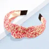 Fashnzfab Boho Raffia Knot Headband In Pink