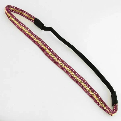 Fashnzfab Boho Seed Beaded Stretch Headband In Gold