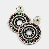 Fashnzfab Boho Sequin Multi Beaded Open Circle Dangle Earrings In Multi