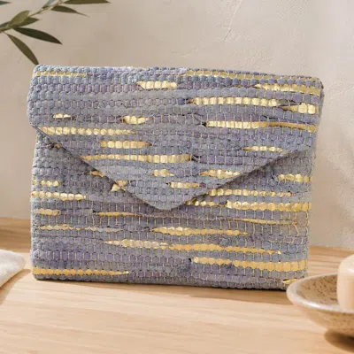 Fashnzfab Boho Textured Envelope Clutch Crossbody Bag In Purple