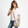 Fashnzfab Boho Tribal Pattern Woven Tassel Crossbody Bucket Bag In Red