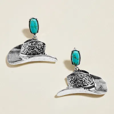 Fashnzfab Boho Western Cowboy Hat Dangle Earrings In Multi