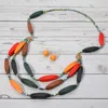 Fashnzfab Boho Wood Bead Layered Statement Long Necklace In Multi