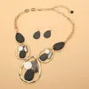 Fashnzfab Bold Abstract Geometric Resin Statement Necklace In Multi