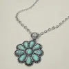 Fashnzfab Bold Antique Western Floral Pendant Statement Necklace In Multi