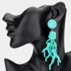 Fashnzfab Bold Beaded Coral Drop Dangle Earrings In Blue