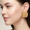 Fashnzfab Bold Bling Studded Square Statement Earrings In Multi