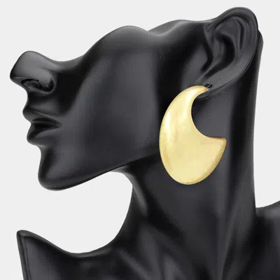 Fashnzfab Bold Brushed Metal Crescent Earrings In Gold