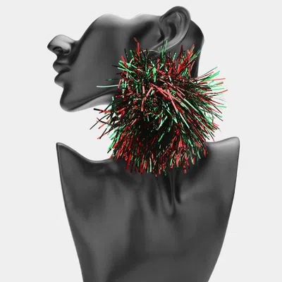 Fashnzfab Bold Christmas Tinsel Hoop Earrings In Multi