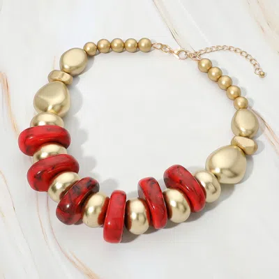 Fashnzfab Bold Chunky Beaded Statement Necklace In Multi