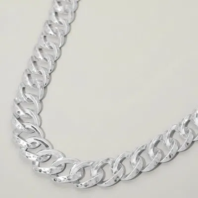 Fashnzfab Bold Chunky Chain Necklace In Silver