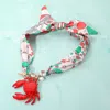 Fashnzfab Bold Crab Pendant Fabric Scarf Necklace In Red