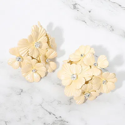 Fashnzfab Bold Dimensional Clustered Blossom Floral Statement Earrings In Multi
