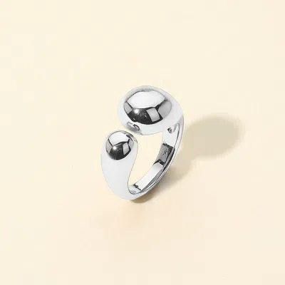 Fashnzfab Bold Dome Open Adjustable Stainless Steel Ring In Multi