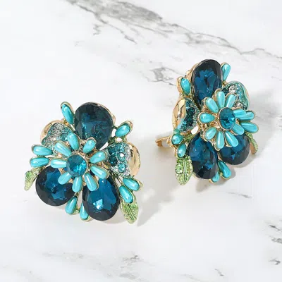 Fashnzfab Bold Floral Evening Clip On Earrings In Pattern