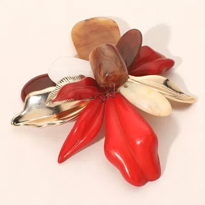 Fashnzfab Bold Floral Statemenet Pin Brooch In Multi