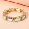 Fashnzfab Bold Gem Stone Beaded Stretch Evening Bracelet Ab, Gold In Multi