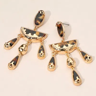 Fashnzfab Bold Geometric Drop Earrings In Multi