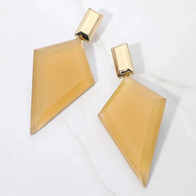 Fashnzfab Bold Geometric Drop Statement Earrings In Silver