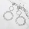 Fashnzfab Bold Geometric Triple Circle Link Drop Statement Earrings In Multi
