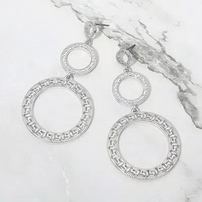 Fashnzfab Bold Geometric Triple Circle Link Drop Statement Earrings In Multi