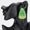 Fashnzfab Bold Glam Rhinestone Embellished Teardrop Earrings In Multi