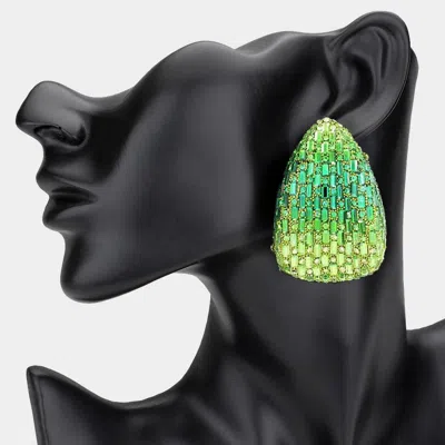 Fashnzfab Bold Glam Rhinestone Embellished Teardrop Earrings In Multi