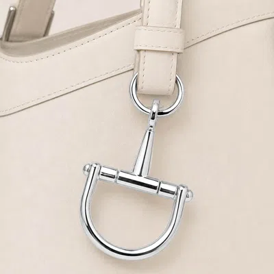 Fashnzfab Bold Horsebit Keychain Bag Charm In Metallic