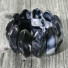Fashnzfab Bold Marbled Oval Penal Beaded Stretch Bracelet In Blue