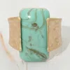 Fashnzfab Bold Marbled Rectangular Resin Accent Hinged Statement Bangle Bracelet In Multi