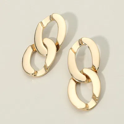 Fashnzfab Bold Metal Chain Link Drop Earrings In Gold