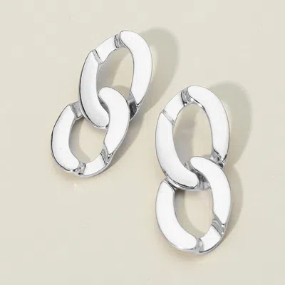 Fashnzfab Bold Metal Chain Link Drop Earrings In Metallic