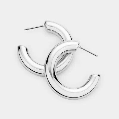 Fashnzfab Bold Metal Half Hoop Earrings In Multi