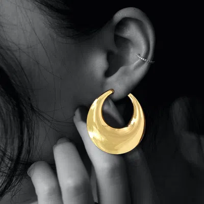 Fashnzfab Bold Metal Hoop Earrings In Gold