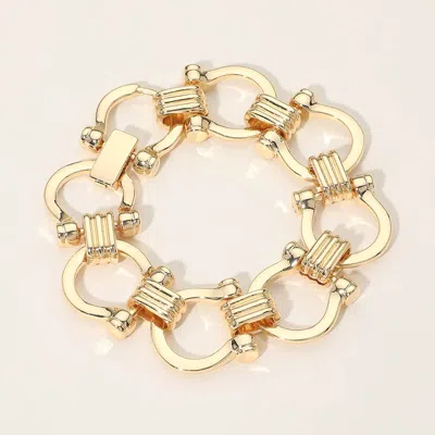 Fashnzfab Bold Metal Link Chain Bracelet In Gold