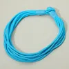 Fashnzfab Bold Multi Strand Cord Necklace In Blue