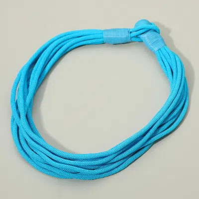 Fashnzfab Bold Multi Strand Cord Necklace In Blue