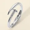 Fashnzfab Bold Nail Hinged Bangle Bracelet In Silver