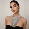 Fashnzfab Bold Ornate Intricate Filigree Bib Statement Necklace In Multi