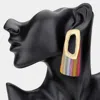 Fashnzfab Bold Patterned Resin Geometric Drop Statement Earrings In Multi