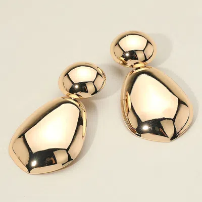 Fashnzfab Bold Pebble Drop Earrings In Gold