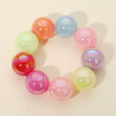Fashnzfab Bold Resin Ball Beaded Stretch Statement Bracelet In Multi