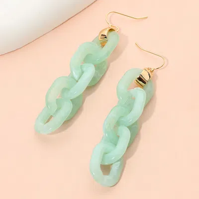 Fashnzfab Bold Resin Chain Link Drop Earrings In Gold